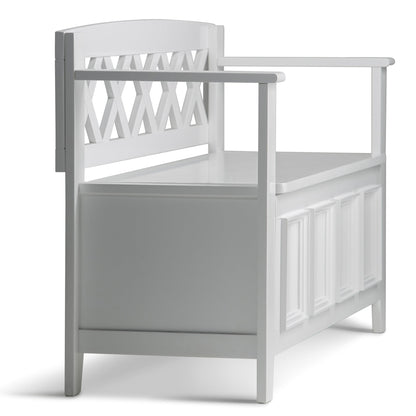 Amherst Solid Wood Entryway Storage Bench in White