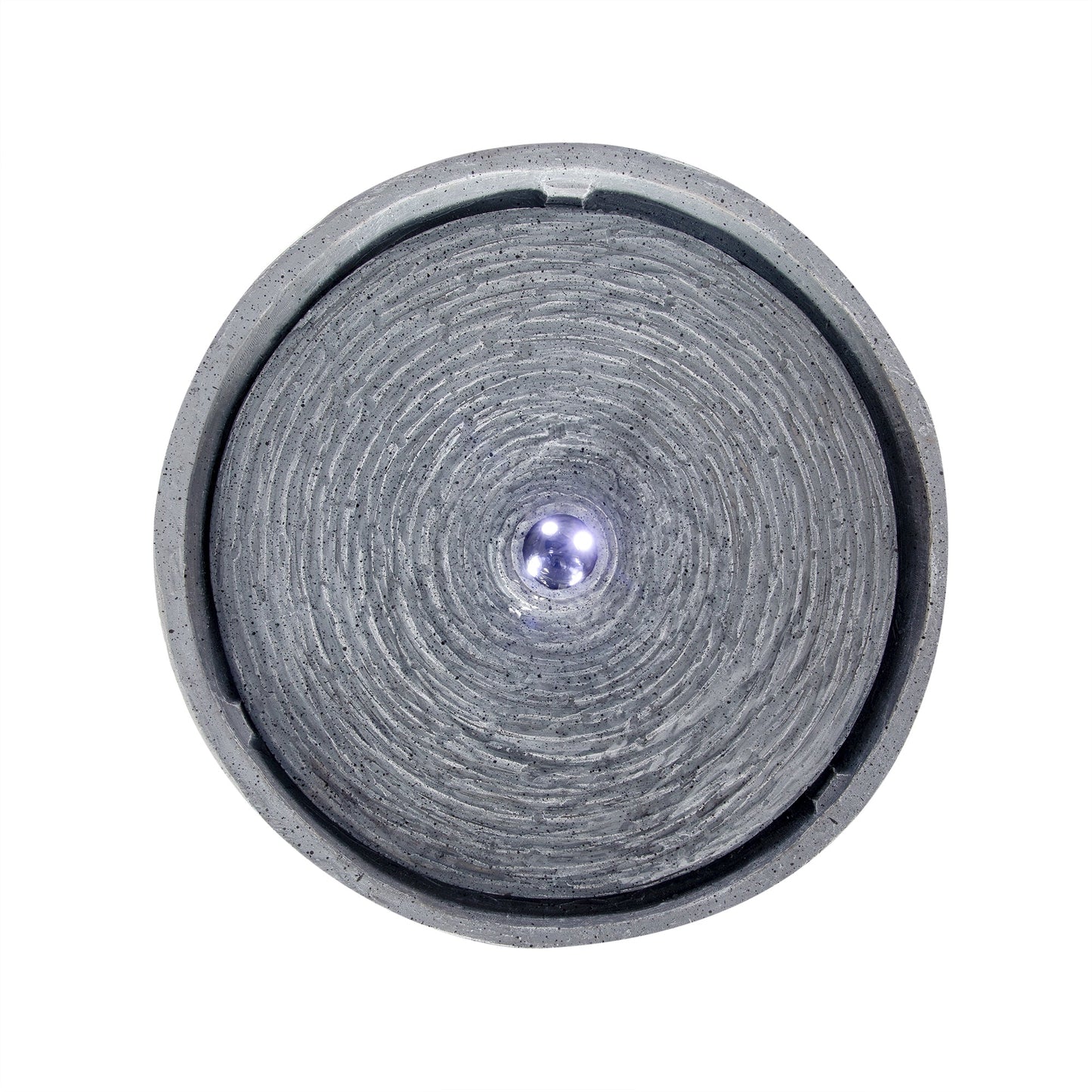 12.99' Gray Polyresin Outdoor Water Fountain with LED Light