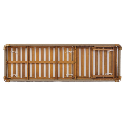 Acacia Wood Outdoor Chaise Lounge with Adjustable Backrest