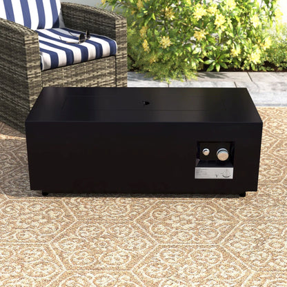 Modern Steel Outdoor Fire Pit Table with Lid