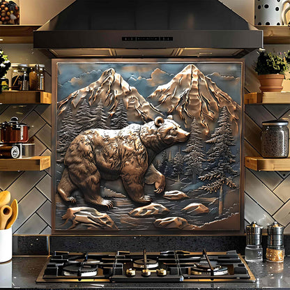 Mountain Wanderer – Tempered Glass Backsplash for Kitchen Stove |  Bear & Mountain Backsplash