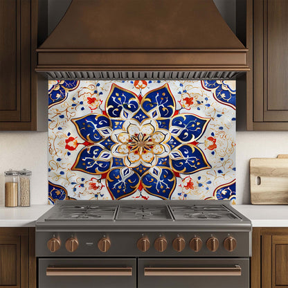 Oriental Blossom – Tempered Glass Backsplash for Kitchen – Mandala Kitchen Splashback