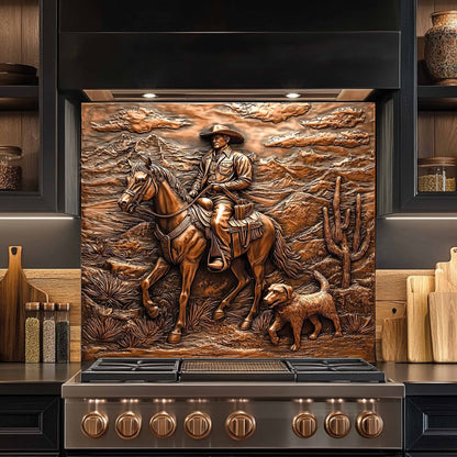 Copper Look Western Tempered Glass Backsplash – Kitchen Back splash Behind Stove