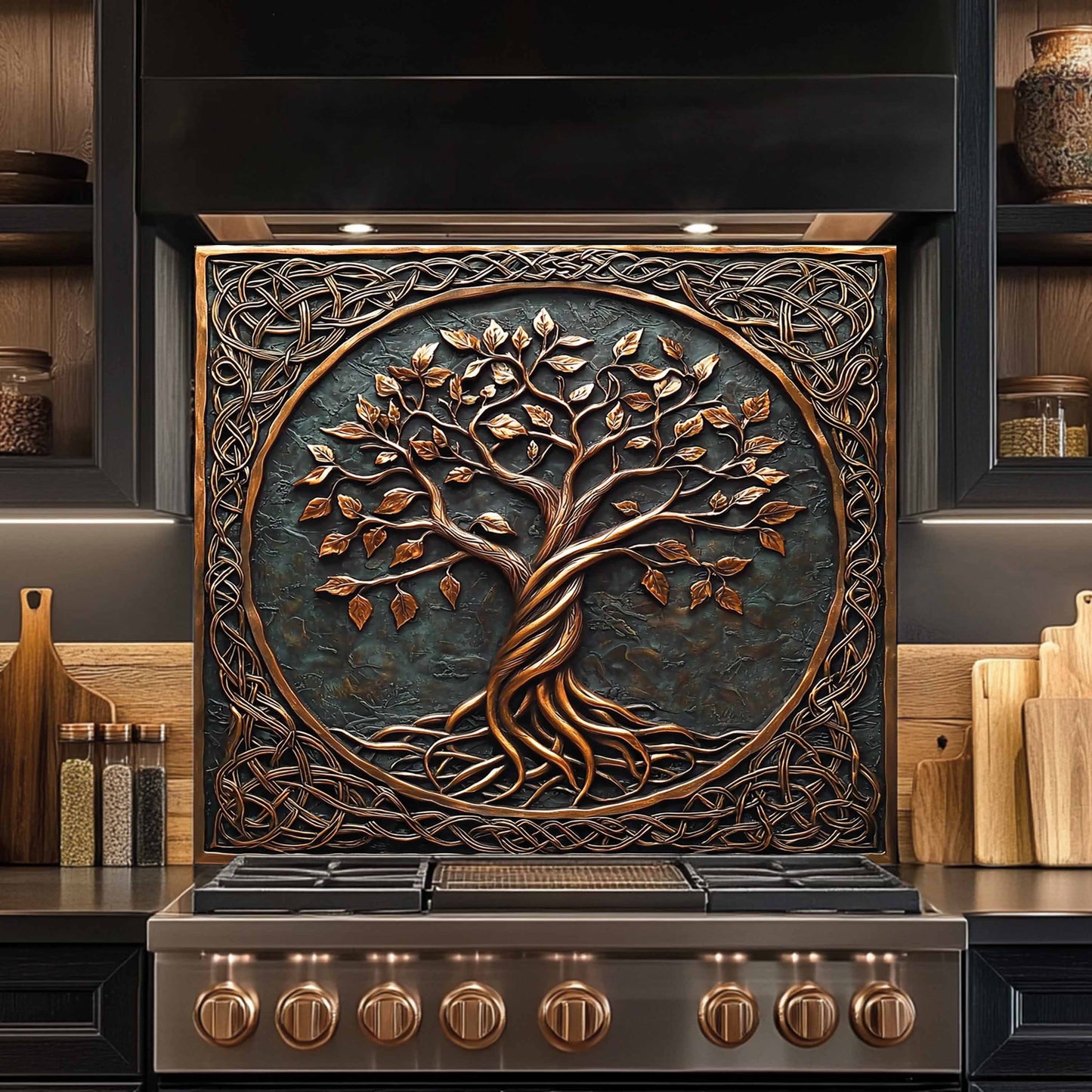 Tree of Love Glass Backsplash – Kitchen Backsplash for Stove & Sink