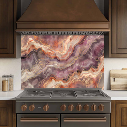 Tempered Glass Backsplash – Desert Bloom