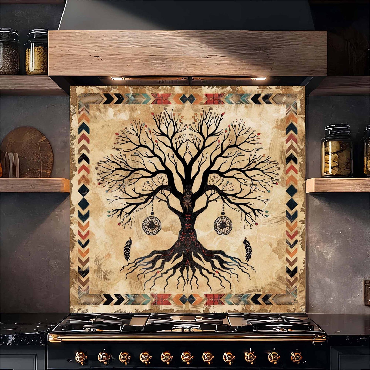 Mystic Dream Kitchen Backsplash – Tree of Life Glass Backsplash for Stove