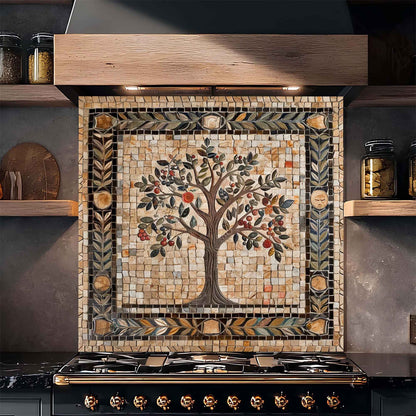 Fruit Mosaic Tempered Glass Backsplash –  Tree of Life Kitchen Backsplash