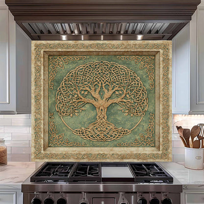 Knotwood Tree Tempered Glass Backsplash – Tree of Life Kitchen Backsplash