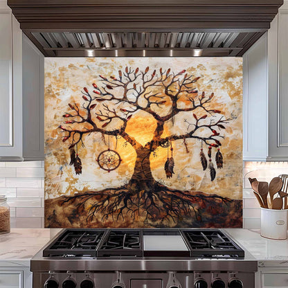 Soulcatcher Tempered Glass Backsplash – Tree of Life Kitchen Backsplash