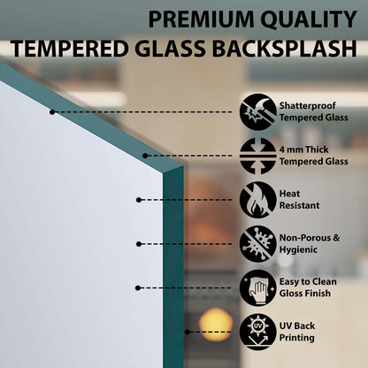 Bronze Harmony – Tempered Glass Backsplash for Kitchen – Copper Look Glass Backsplash