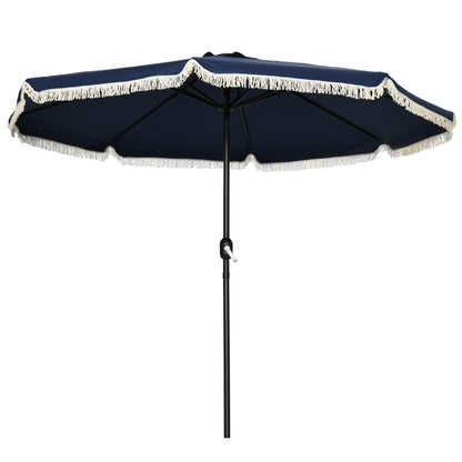 Outsunny 9ft Patio Umbrella with Push Button Tilt and Crank