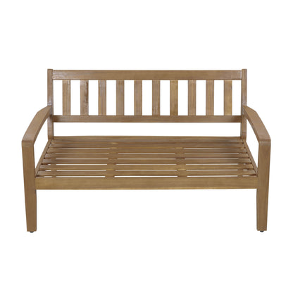 2-Piece Outdoor Gray Acacia Wood Conversation Set