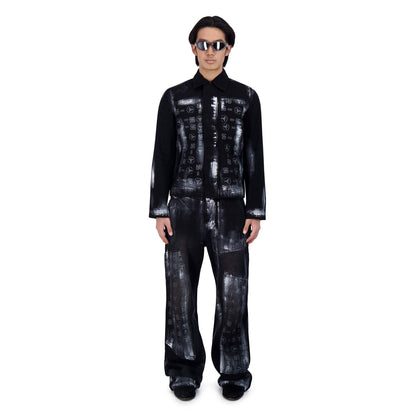 COATING DENIM PANTS BLK/SIL