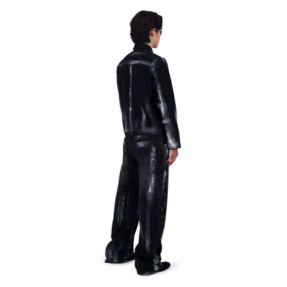 COATING DENIM PANTS BLK/SIL
