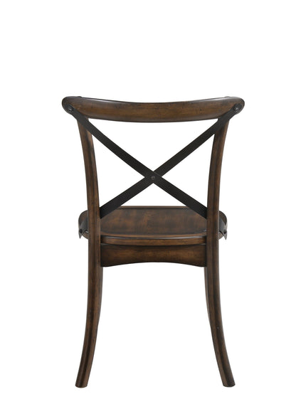 Kaelyn Metal Side Chair Set of 2 - Dark Oak