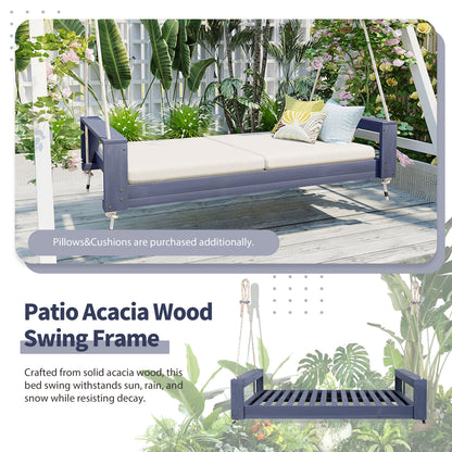 Twin Size Porch Swing Bed Seating Gray