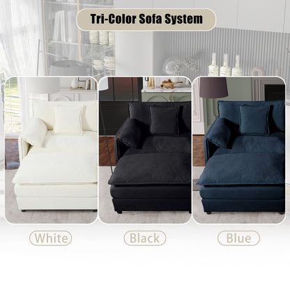 Oversized Deep Seat Sectional Sofa Modern Chenille Cloud Couch Large 3 Seater Modular Sofa with 3 Pillows