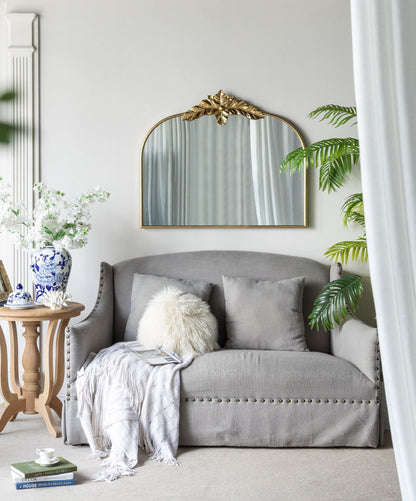 Arched Wall Mirror with Metal Frame