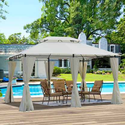 13x10 Outdoor Patio Gazebo Tent with Ventilated Double Roof and Sidewalls