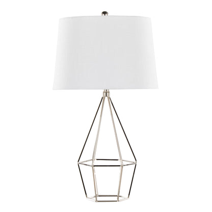 Diana 29" Contemporary Metal Table Lamp Set in Polished Nickel
