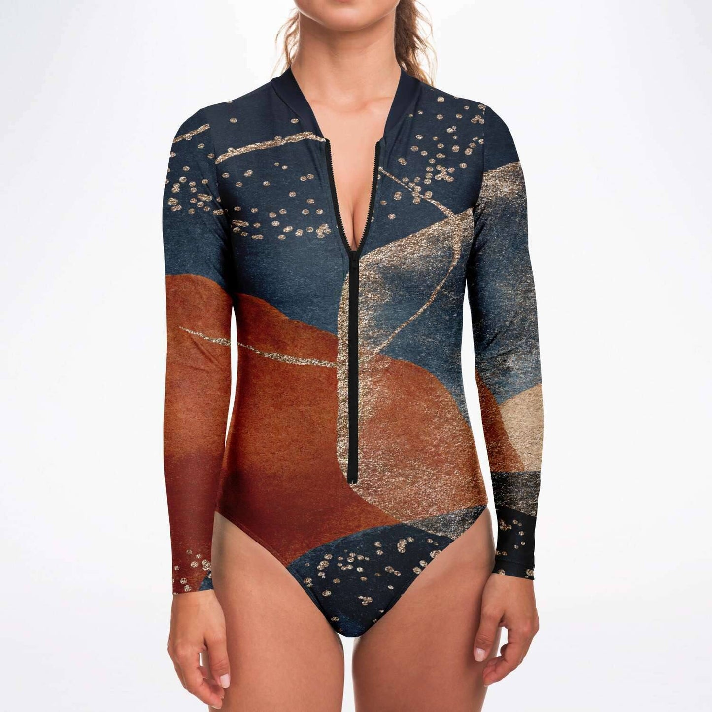 Spellbound Long Sleeve Swimsuit | One Piece Bodysuit | Front Zipper