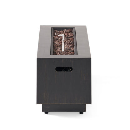 RECTANGULAT IRON FIRE PIT-50 000BTU WITH TANK HOLDER