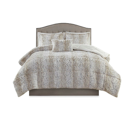 King 4PC Faux Fur Comforter Set