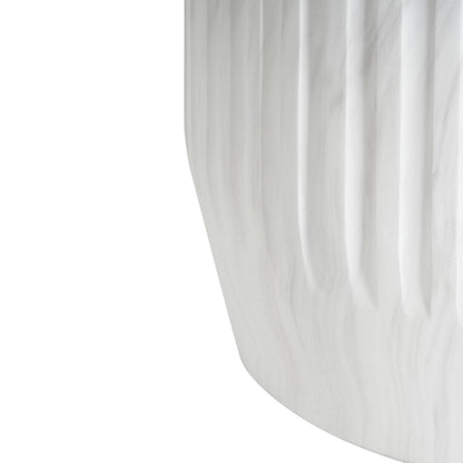 Outdoor Cicci Carved Side Table, White