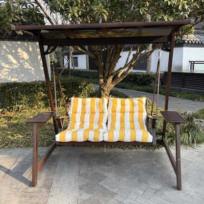 2-Piece High Back Patio Chair Cushion Set, Yellow/White