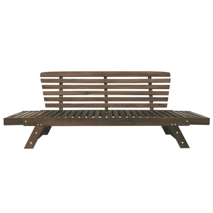 TOPMAX Outdoor Adjustable Patio Wooden Daybed Sofa Chaise Lounge with Cushions