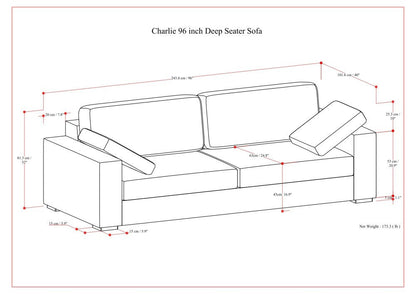 Charlie 96 Inch Deep Seater Sofa