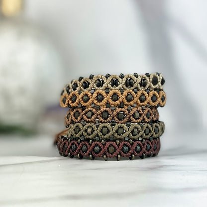 Handmade, Stackable Macrame Bracelets