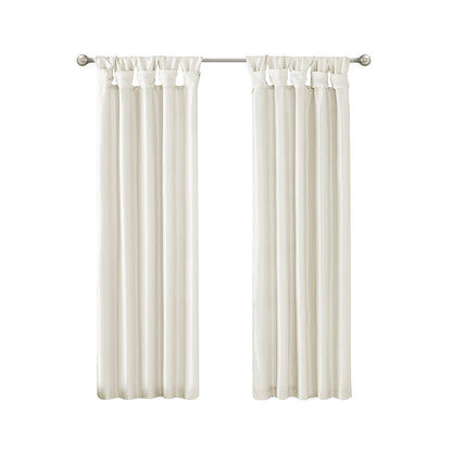 Twist Tab Lined Window Curtain Panel White 50x84