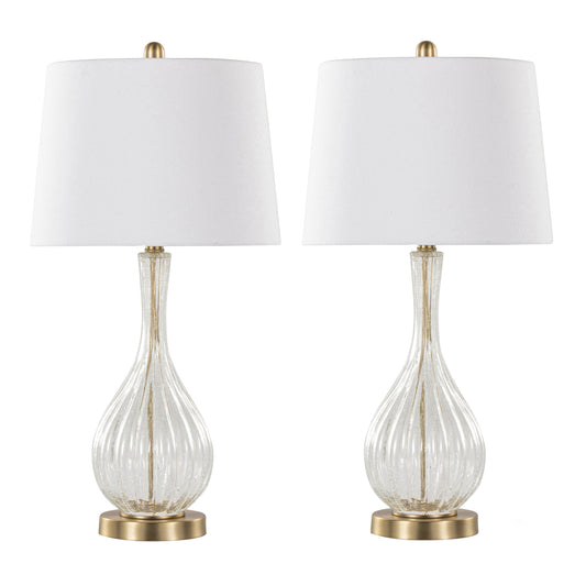 Jenny 27' Contemporary Glass Table Lamp Set of 2