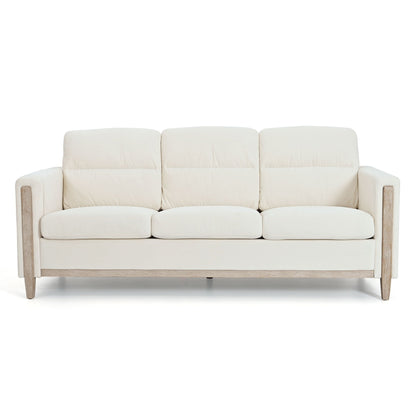 Comfortable Solid Wood Three-Seater Sofa
