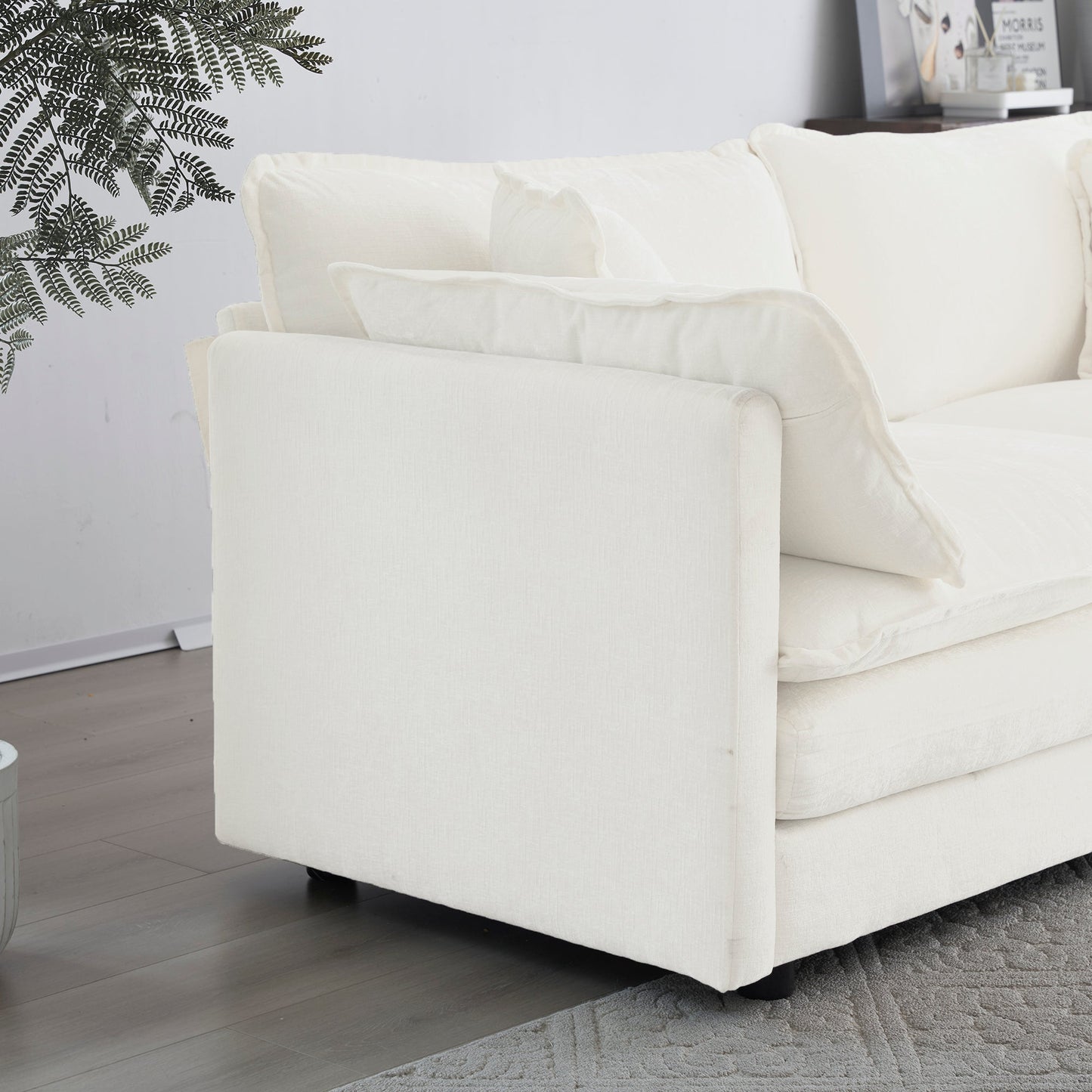 Accent Chair Set of 2, High-End Chenille Upholstered Armchairs