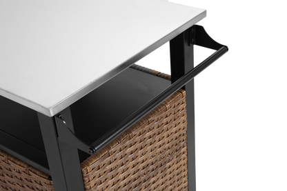 Single Door Outdoor Bar Cart with Stainless Steel Tabletop