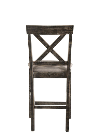 Martha II Weathered Counter Height Chair Set of 2 - Gray / Tan