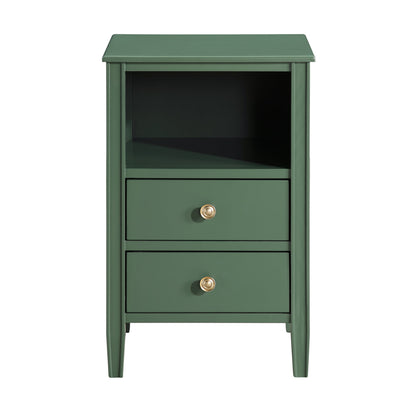 Winston 2-Drawer Storage Nightstand in Vintage Green