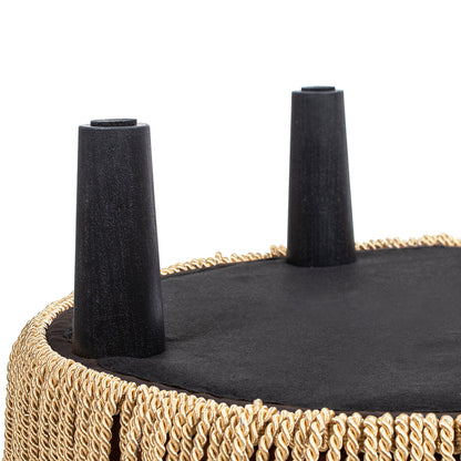 Yolanda 24" Round Upholstered Accent Ottoman - Deep Brown Velvet