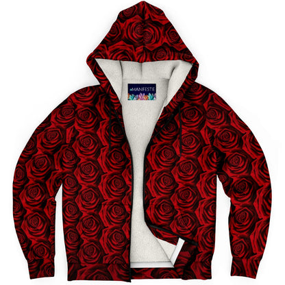 Moody Roses Premium Sherpa Lined Zip Hoodie