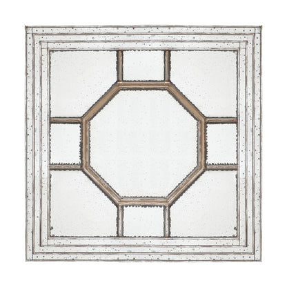 Antique Style Decorative Square Wall Mirror with Mirrored Frame