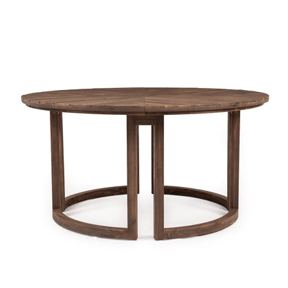 TREXM Patio Dining Table Set for 6 with Umbrella Hole
