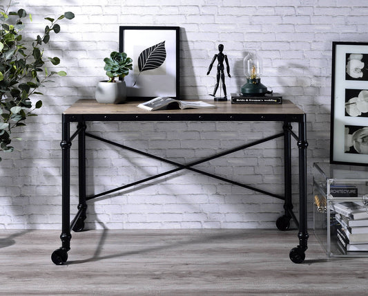 Oklarth Rustic Writing Desk - Black / Oak