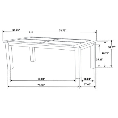 Guster Rustic Golden Brown Rectangular Dining Table