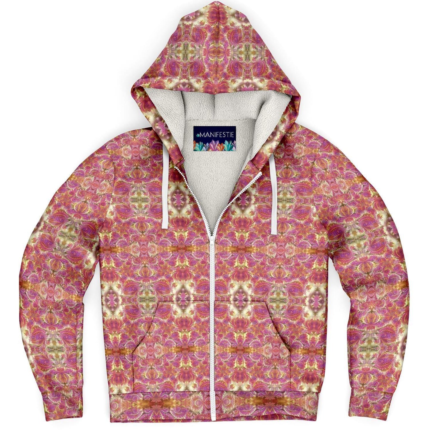 Fractal Rose Gold Premium Sherpa Lined Zip Hoodie