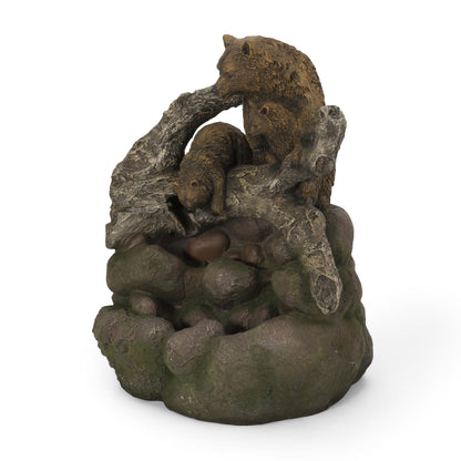 24.75' High Callan Fountain Weather Resistant Floor Fountain with Light