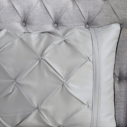 7 Piece Tufted Comforter Set Grey King