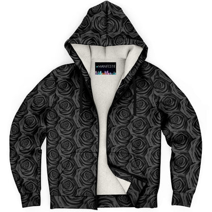 BLACK ROSES Premium Sherpa Lined ZIP HOODIE