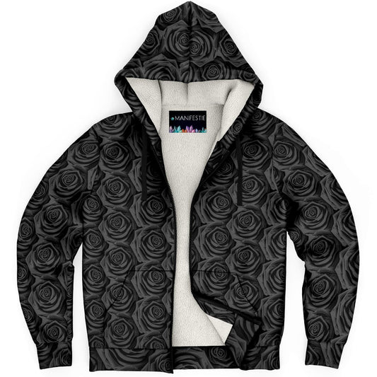 BLACK ROSES Premium Sherpa Lined ZIP HOODIE